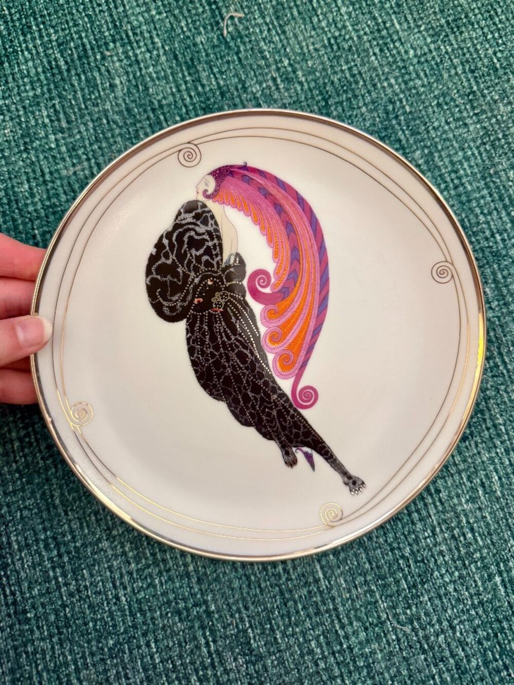 House of Erté 'Beauty and the Beast' Franklin Mint Limited Edition Display Plate